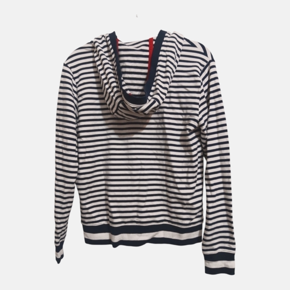 Nautica Blue and White Long Sleeve Striped Sweatshirt - Picture 3 of 5